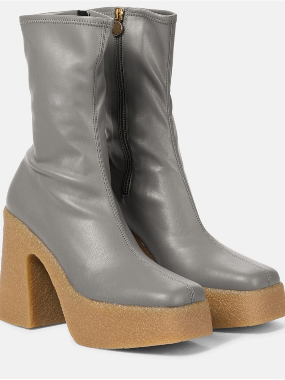 Stella McCartney - Faux leather platform ankle boots 39 retail $850